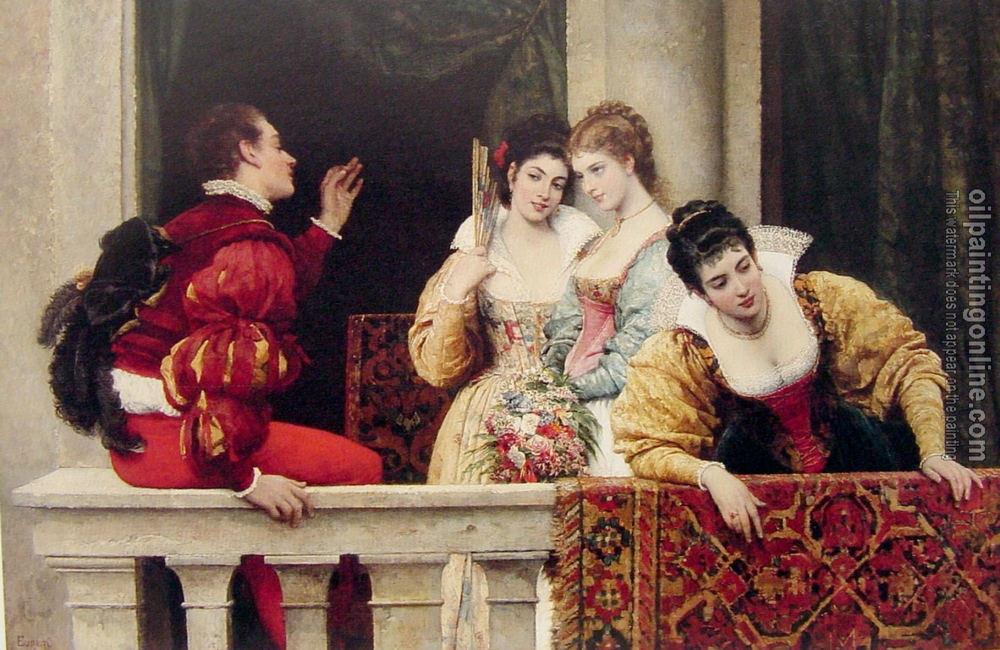 Eugene de Blaas - On the balcony